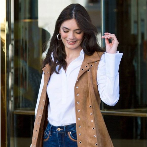 Frank Lyman Camel Vest NWT - Picture 1 of 3